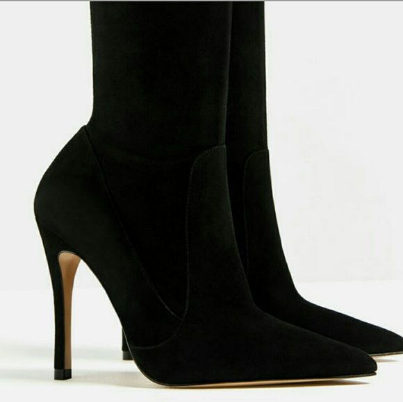 ZARA 100% LEATHER  HIGH HEEL KNEE BOOT BRAND NEW WITH TAGS - Picture 7 of 8